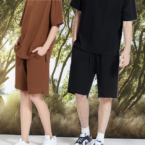 220G Summer Worsted Bermuda Shorts Wholesale Custom Blank Polyester/Cotton Unisex Heavy Running Workout Thick Oversized Men's - Product Image 2