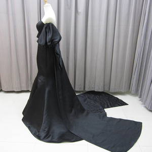 Robes de soirée vintage en soie noire, robes de soirée longues sirène pour femmes Mz0033 - Product Image 5