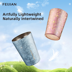 Feijian 400ml titane <span class=keywords><strong>japonais</strong></span> isolé bière tasse oxydé cristal Surface café Cola thé jus tasse Double paroi vide tasse - Product Image 4