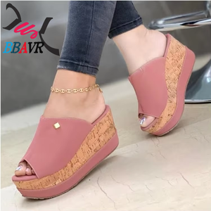 Nouvelle Collection 2026 – Sandales Mule Compensées Femme à Bout Ouvert, Semelle Épaisse en Liège Antidérapante, Style Rétro Tendance pour la Plage - Product Image 3