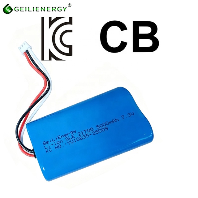 KC CB Certified 7.4V 7.3V 5000mAh 21700 Li-ion Battery Pack for IoT Motor Devices, Smart Home Automation & Robotics