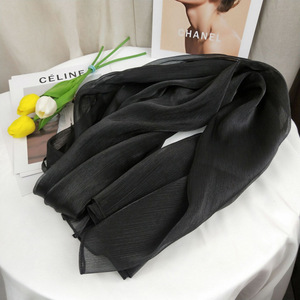 Women Solid Color Silk Scarf 70cm Decorative Wrap For Evening Wear Party <b>Accessory</b> - Product Image 4