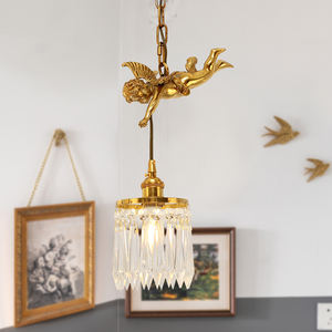 Jewellerytop <span class=keywords><strong>Cupido</strong></span> Lámpara colgante individual Pequeña lámpara de cristal para cabecera Lámpara danesa Escalera Cluster Comedor Luz colgante - Product Image 2