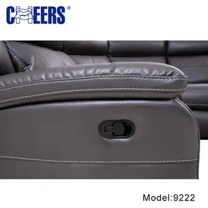 MANWAH CHEERS Hot-selling Leather Upholstered Living Room Sofa 4-Seater Comfy Manual Reclining Sectional For Living Room