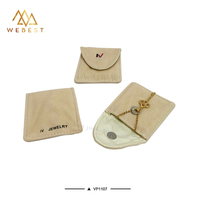 Webest jaune mini pochettes avec bouton enveloppe velours bijoux pochettes emballage bagues de fiançailles pour les femmes
