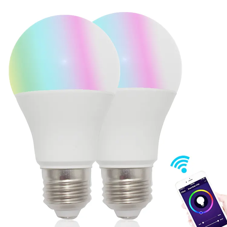 Indoor Dimmable Light 2700K Wifi Led RGBW Bulb E26 9W Smart Bulb Works with Amazon Alexa Echo Google Home