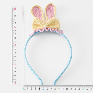 Modern Girls' Gift Cute Rabbit Ears Decor Colorful Plush Headband-Wholesale Crochet Bunny - Product Image 3