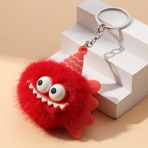 Porte-clés mignon en peluche, petit monstre, pendentif créatif en fourrure, porte-clés pour clés, sac à dos, décoration - Product Image 3