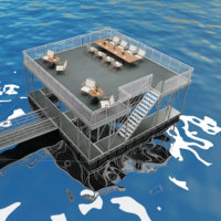 Fabrication de plateforme flottante ponton en aluminium sur mesure avec toit Maison flottante marine
