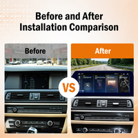 Pantalla de Navegación HD Estilo Blade de 12.3 Pulgadas para BMW Serie 5 CIC 2011 2012, CarPlay Inalámbrico y Android Auto, Control por Voz Bluetooth