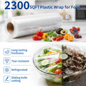 Plastic Food Wrap 12inX2300ft Dispenser With Handle Kitchen Use - Product Image 4