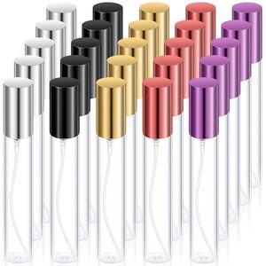 Botellas de perfume tubulares de vidrio de nuevo diseño, atomizador de aluminio recargable vacío con sello de tapón de rosca para aerosoles de prueba - Product Image 2