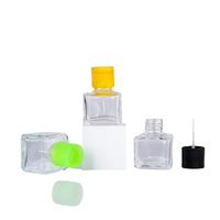 Bouteilles vides en verre organique de 15ml avec bouchon à vis et brosse style recharge pour vernis à ongles en gel