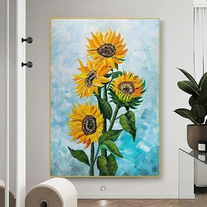 Dipinto Moderno Paesaggistico con Fiori, Decorazione Verde per la <span class=keywords><strong>Casa</strong></span>, <span class=keywords><strong>Arte</strong></span> Fatta a Mano, Fiori a Olio, Scenari, Dipinto a Olio Personalizzato su Tela Fatto a Mano - Product Image 3