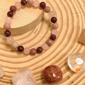 Bracelet en pierre naturelle avec perles de verre colorées, pierre de naissance, sans intermédiaire, support après-vente - Product Image 4