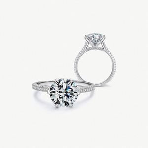 Anillo de Compromiso Clásico al por Mayor, Chapado en Rodio, Plata S925, Anillos de Promesa Personalizados para Parejas - Product Image 2