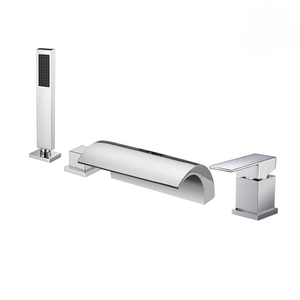 Chrome Modern 5-Piece Bathroom Set With Diverter Hot/Cold Mixer for Bathtub and (1 Year Warranty) HD-0240 High-Quality <b>ABS</b> Mater - Product Image 2