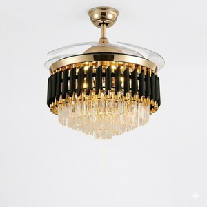 Switch and <b>Remote</b> <b>Control</b> 36-Inch LED Crystal Ceiling <b>Fans</b> with DC Motor Multiple Size Colorful Lighting for Room Decorations - Product Image 1