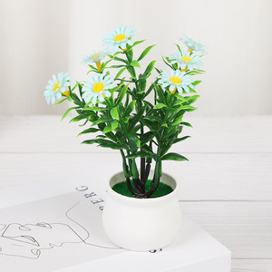 ดอกเดซี่ประดิษฐ์ในกระถาง ยี่ห้อ Yiwu Datuo ขนาด 11x15 ซม. สีขาว เหลือง น้ำเงิน ชมพู พีช สำหรับตกแต่งบ้าน ตกแต่งงานแต่งงาน - Product Image 3
