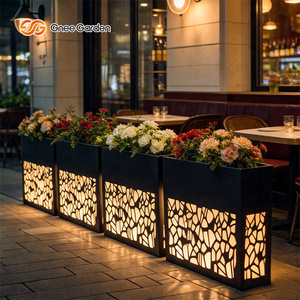 Jardinera de Acero Extra Grande Cuadrada Estilo Europeo para Paisajismo, Maceta para Uso en Exteriores de Centros Comerciales - Product Image 5