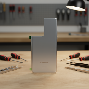 Cover Posteriore in Metallo Argento di Ricambio per Samsung Galaxy S21 Ultra 5G - Product Image 3