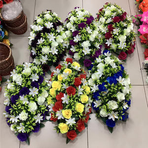 F-1763 artificiale simpatia fiore omaggio fiori corona di seta funerale - Product Image 2