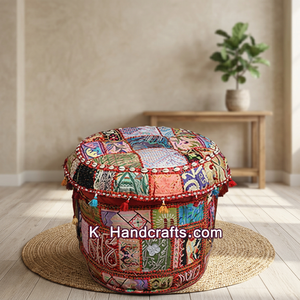 Meilleurs poufs bohèmes décoratifs de haute qualité prix de gros Collection Designer indien de luxe - Product Image 4