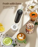 Fouet à matcha électrique noir pas cher Geling, mélangeur à café professionnel, rechargeable par USB, mousseur à lait, agitateur manuel