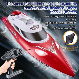 Barco RC de <span class=keywords><strong>2</strong></span>.4GHz para Niños, Regalo para Niños, HJ806, para Piscina y Lago al Aire Libre, Barco Rápido con Luces LED a Prueba de Agua, Listo para Usar, 200m, Venta al Por Mayor de Fábrica OEM - Product Image 2