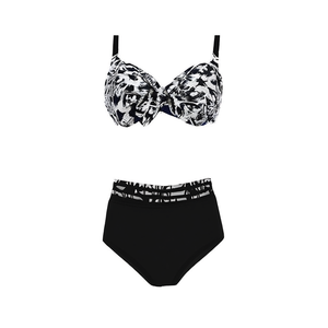 Costume da bagno intero HDJ Plus Size con stampa floreale, push-up, scollo profondo e controllo della pancia BZ77088 - Product Image 2