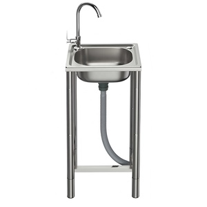 <span class=keywords><strong>Fregadero</strong></span> de Cocina Moderno de Acero Inoxidable de una Sola Tina Comercial <span class=keywords><strong>1</strong></span> Compartimento Lavabo de Esquina para Baño para Fábrica de Limpiadores - Product Image 3