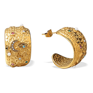 Pendientes de Aro con Baño de Oro de 18K, Imitación de Perlas y Diseño de Estrella, Joyería para Mujer para Fiestas - Product Image 5