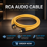 Câble audio RCA blindé tressé plaqué or Rasantek, haute pureté HIFI pour enceintes de cinéma maison haut de gamme et moniteurs