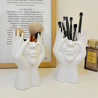 Nordic Creative Face Shape Emaillierte Vase Ornamente Einfacher Eingang TV-Schrank Home Dekorative Objekte Wohnzimmer Blumenvase