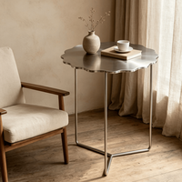 Dänischer Stil Moderner Minimalistischer Beistelltisch aus Gebürstetem Edelstahl & Kreativem Eisendesign - Neuerscheinung Wohnzimmermöbel