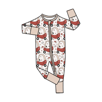 Pyjamas en viscose de bambou personnalisés en gros, barboteuses bébé en bambou bio à double fermeture éclair, vêtements de nuit pour bébés et jeunes enfants en bambou