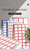 Étiquettes autocollantes en vinyle activées par l'eau pour fournitures de bureau personnalisées, étiquettes de prix colorées, autocollants vierges pour écriture manuscrite et classification