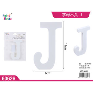 Venta al por mayor de madera decorativa J Letter Board 6x11cm para manualidades y decoración del hogar - Product Image 1