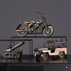 Modèle de moto et de voiture rétro nostalgique fait main, décoration de bureau à domicile, ornements pour cave à vin et bibliothèque, cadeau quotidien, Mainland TY-MX Retr - Product Image 4