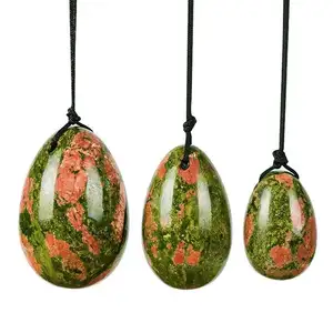 Huevos pulidos para uso doméstico y relajarse, piedra verde de cuarzo rosa, piedra natural, Yoni