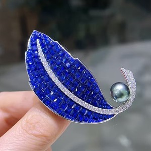 เข็มกลัดรูปใบไม้ประดับเพชรน้ำ ดีไซน์หรูหรา ทันสมัย สำหรับผู้หญิง - Product Image 3