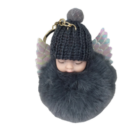 Porte-clés pendentif en fourrure de lapin pour dormir, joli accessoire de voiture, nouveau design,