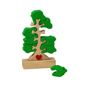 Apple Tree kayu mainan teka-teki keluarga dekorasi kamar anak pohon kayu teka-teki keluarga 12 in 1 set hadiah Hari Ibu