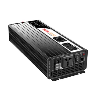 2500W pure sine wave inverter US socket dc ac 12V 24V 36V 48V 72V 110v to 120v 110v 230v 240v with digital display for American