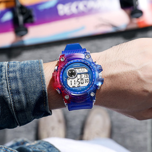 Reloj Digital Transparente con Degradado de Arcoíris LASHIDA, Reloj Deportivo de Moda Urbana Multifunción, Reloj de Regalo para Jóvenes - Product Image 4