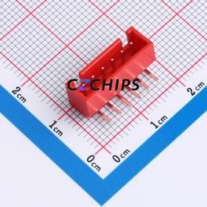 WAFER-HA2.54-6PWZ-R62 Wire-to-Board Pin Header Bent Lead Through Hole,P=2.54mm Connector 1x6P 2.5mm Right Angle Insert XHB - Product Image 1