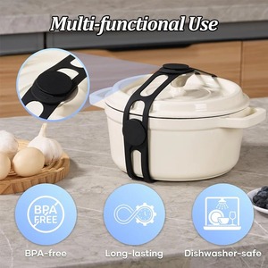3Pcs Silicone Pot Lid Elastic Band Reusable Lunch Box Strap Holder Suitable Universal Clay Pots <b>Curtains</b> Bowls Latch Strap Ties - Product Image 2