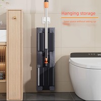 Serpillère plate à clipser en microfibre, serpillère électrostatique pour le nettoyage des sols en carrelage et en bois dur, lavable et réutilisable