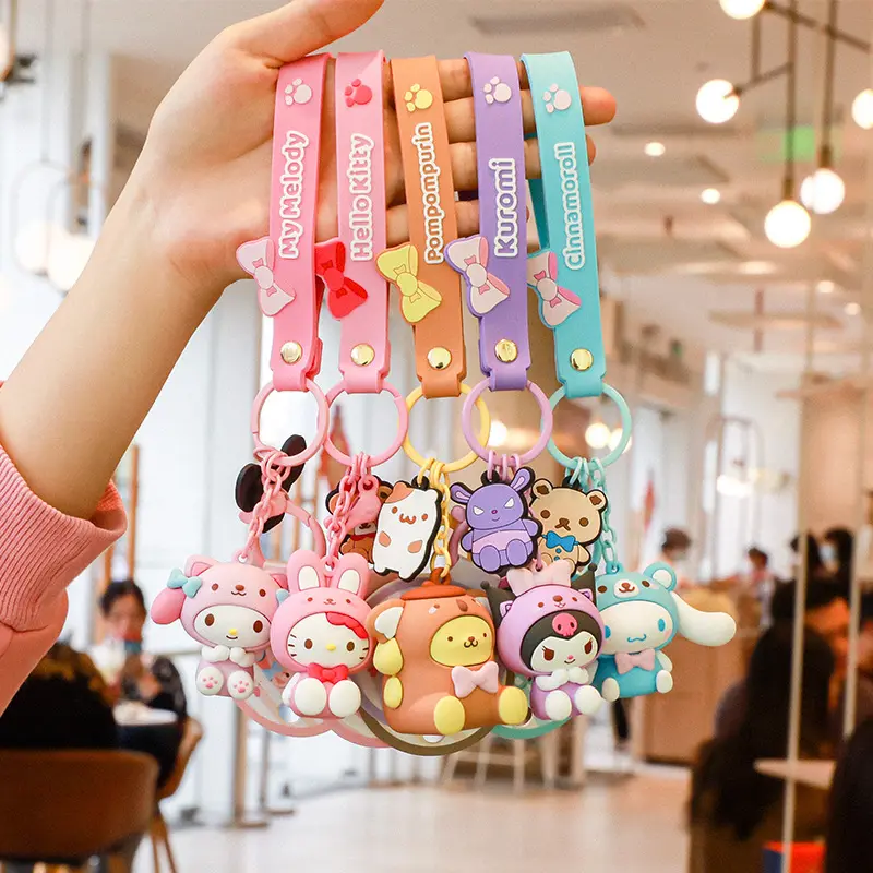 Cartoon cute Sanrio keychain figure pendant car key ring hanging decoration school bag keychain accessories wholesale