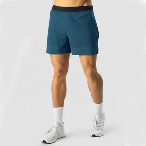 Odm Custom En Size Mode Hoge Kwaliteit Outwork Sport Causale Gym Shorts Side V Cut Custom Logo Heren Nylon Shorts